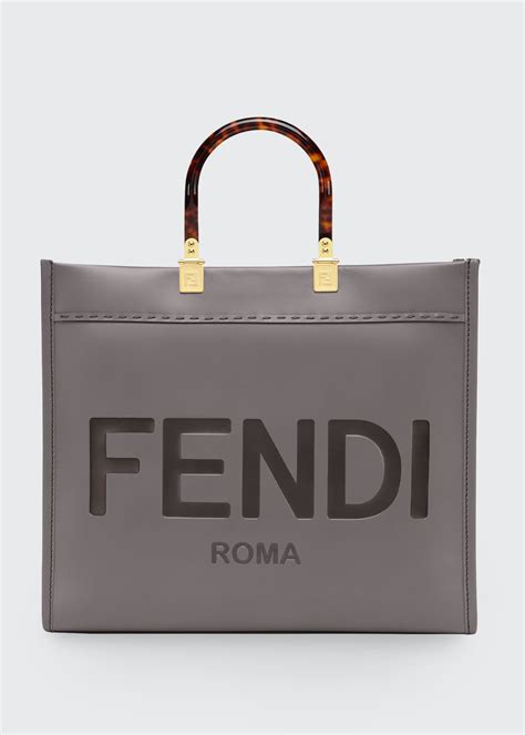 fendi f logo leather shopper tote|Fendi sunshine shopper medium.